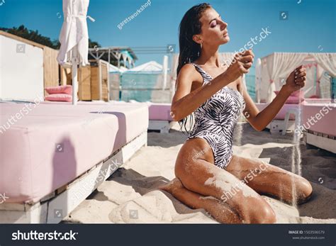 Beautiful Sexy Brunette Girl Wet Hair Stock Photo Shutterstock