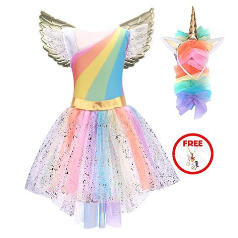 Mädchen Einhorn Kostüm Prinzessin Kleid Neue 2019 Mädchen Prom Cosplay