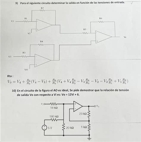 Solved Para El Siguiente Circuito Determinar La Salida En Chegg