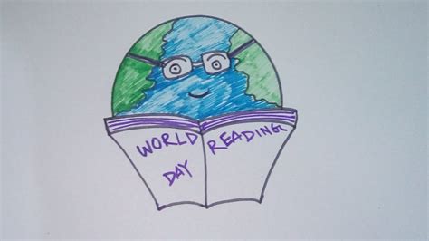 How To Draw World Reading Day Poster Drawing Easy Reading Day Poster