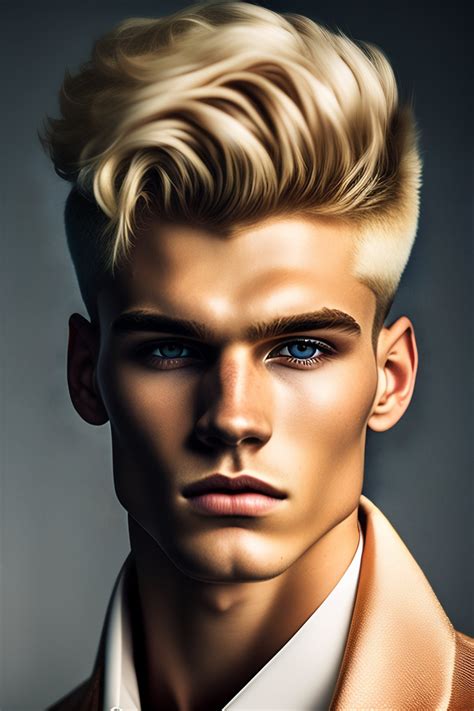 Lexica Portrait Of A Year Old Blonde Russian Man Strong Jaw Line His Blonde Short Hair Is