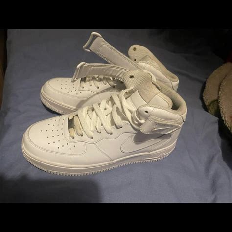 Nike Air Force 1 mid white - Depop