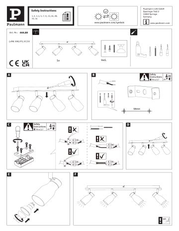 Paulmann 66689 Ceiling Spotlight Installation manual | Manualzz