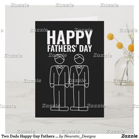 Two Dads Happy Gay Fathers Day Card Zazzle Fathers Day Fathers Day Gifts Cards