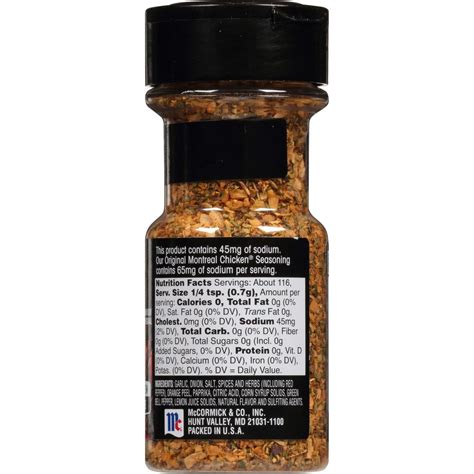 Mccormick Grill Mates 25 Less Sodium Montreal Chicken Seasoning Shop