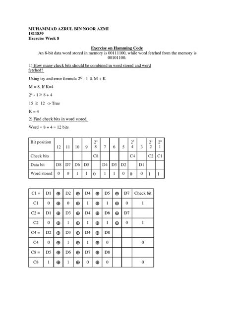 hamming code  encodings computer science