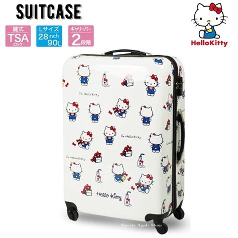 日本限定 三麗鷗 Hello Kitty 凱蒂貓 插圖版 Tsa鎖扣 輕量 行李箱 手提箱 90l 28吋 生活雜貨 Yahoo奇摩購物中心