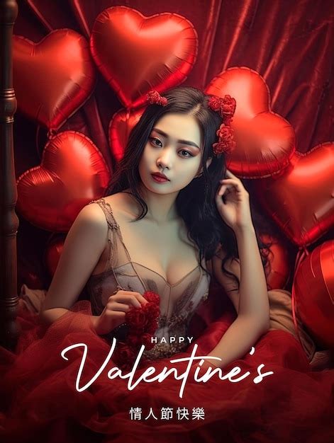 Premium PSD | Happy chinese valentine's day poster