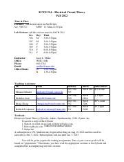 Ecen Syllabus Miller Fall Pdf Ecen Electrical Circuit