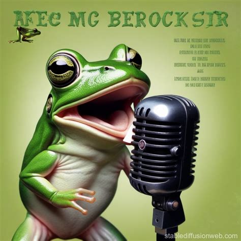 Cd Cover Art Showing A Frog Singing Into An Old Microphone Prompts