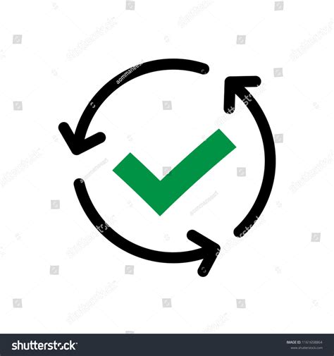 Check Mark Circular Arrows Sign Vector Stock Vector Royalty Free