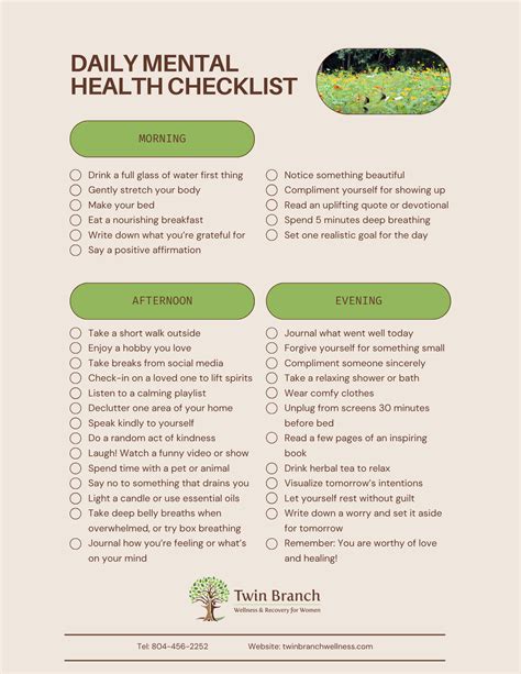 Checklist For Psychology Daily