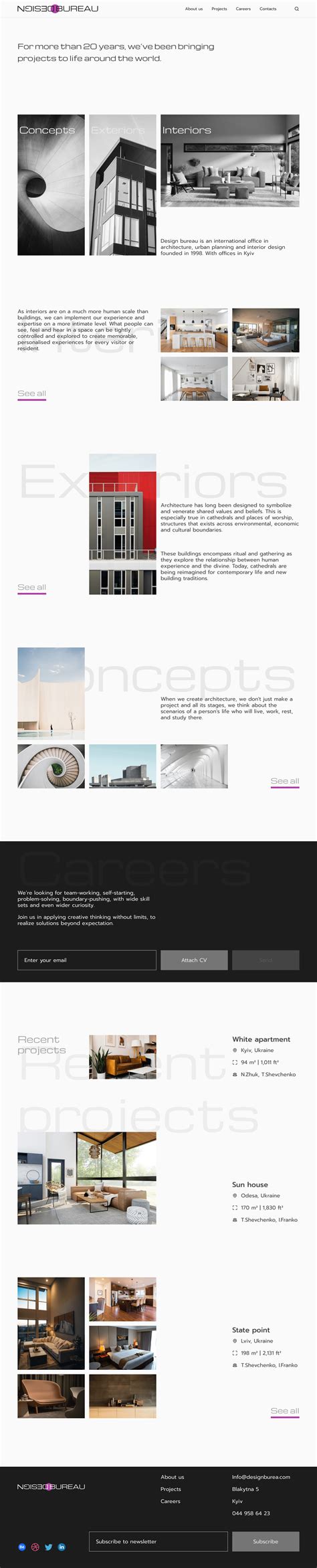 Architectural office website design on Behance