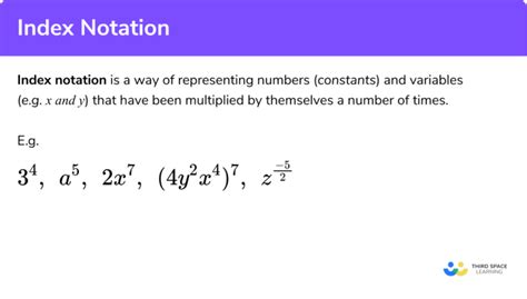 Index Notation Gcse Maths Steps Examples And Worksheet