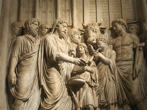 Relief representing Marcus Aurelius and the members of the imperial ...