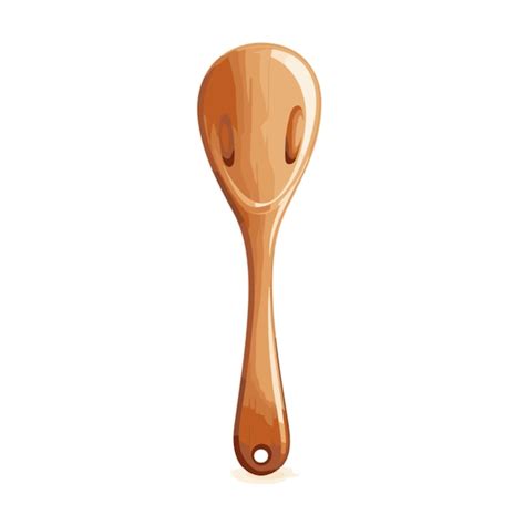 Premium Vector Wooden Spoon Vector On White Background