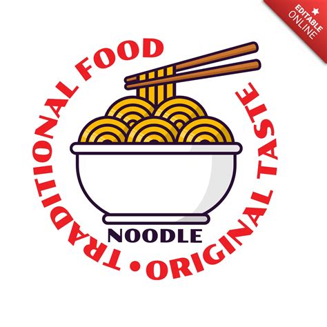 Noodle Traditional Food Logo Design Template Free Design Template