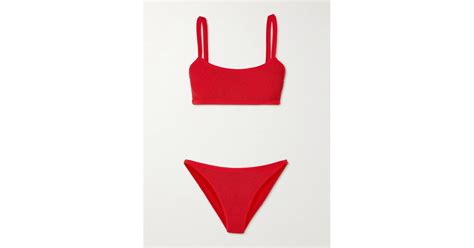 Hunza G Tyler Seersucker Bikini In Red Lyst