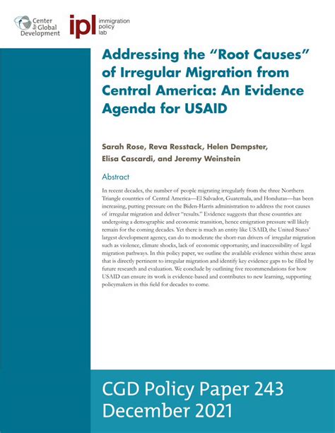 Pdf Addressing The “root Causes” Of Irregular Migration From