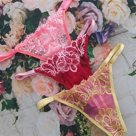 Calcinha Fio Borboleta Em Renda Gardens Lingerie Moda Ntima Linha Noite