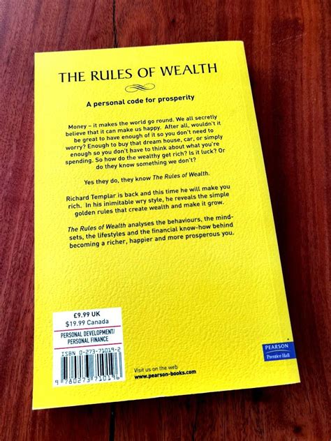 The Rules Of Wealth Book By Richard Templar Hobbies Toys Books