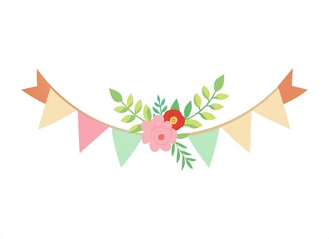 Premium Vector Floral Bunting Banner Illustration For Party Decoration