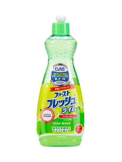 FUNS Dishwashing Liquid Fresh Lime 600ml - Жидкость для мытья посуды ...