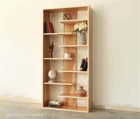 easy modern diy plywood bookshelf  building plans