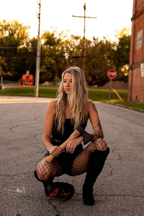 Beautiful Blonde Carlie Moser Shorts And Fishnets Beautiful Blonde Carlie