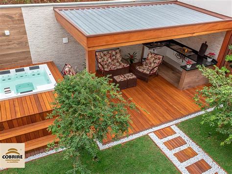Spa Com Deck E Pergolado - Deck, hidro spa e pergolado: perfeição em pouco espaço!