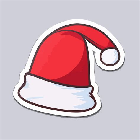 Premium Vector Christmas Santa S Hat Sticker Xmas Cute Hat Stickers