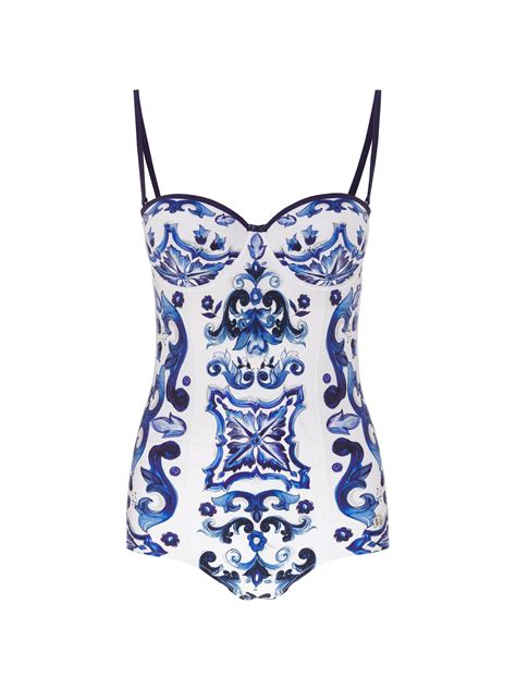 Dolceandgabbana женское Majolica Print One Piece Swimsuit купить за