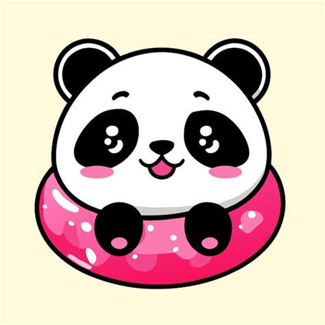 Premium Vector Cute Panda Bear Hand Drawn Flat Stylish Mascot Cartoon