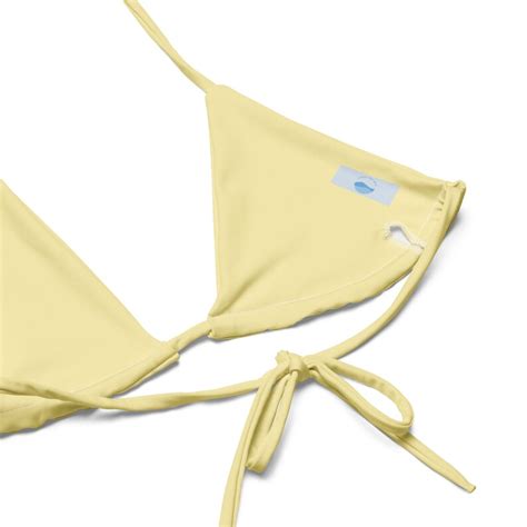 Butter Yellow Recycled String Bikini Two Piece Swimsuit Resort Wear Boho Swimwear Bathing