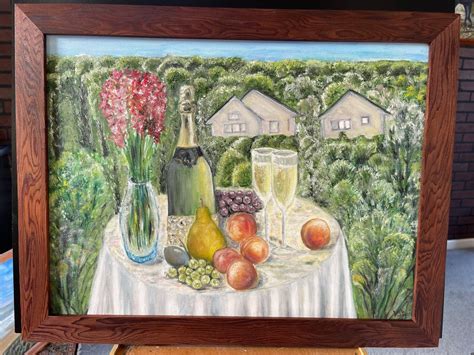 Still Life With Fruit And Wine Original Painting Etsy