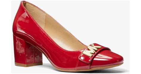 Michael Kors Jilly Flex Patent Leather Pump In Red Lyst