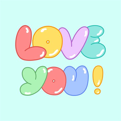 Bubble Letters I Love You