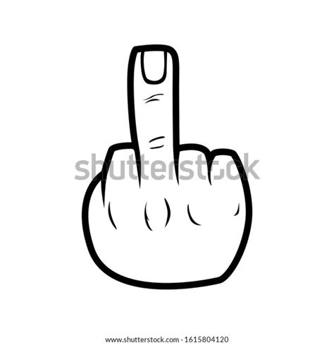 Fuck Finger Illustration Black White Middle Stock Vector Royalty Free 1615804120