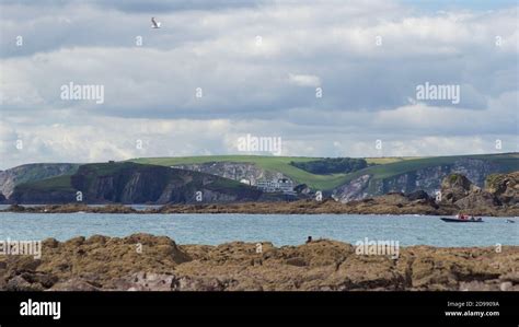 Burgh Island From Thurlestone Beach South Milton Sands On A Sunny