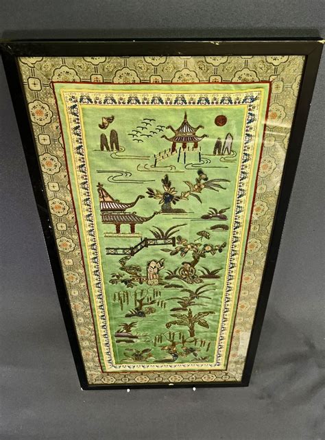 Proantic Fine Antique Chinese Silk Embroidery 19th Century Qing Dynas