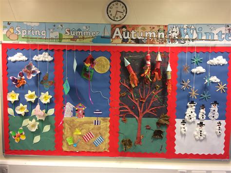 Four seasons classroom display | Seasons preschool, Nursery display