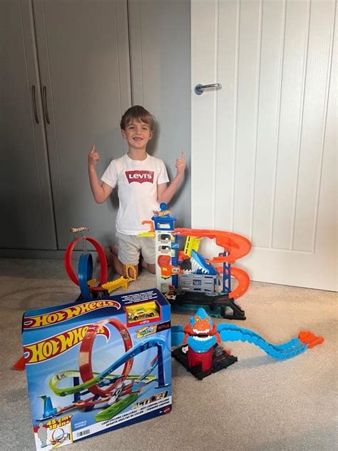 Hot Wheels Action Loop Cyclone Challenge Track Set With 1 64 Scale Toy Car Easy Storage Macy S