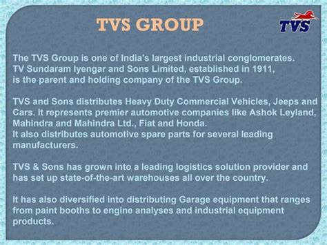 Tvs Group Of Companies Ppt