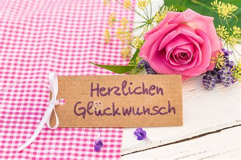 congratulation card  german text herzlichen glueckwunsch means