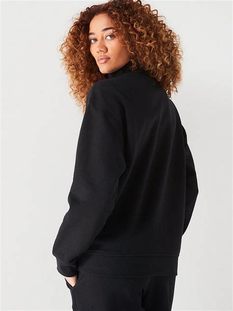 Adidas Originals Womens Half Zip Sweatshirt Black Uk