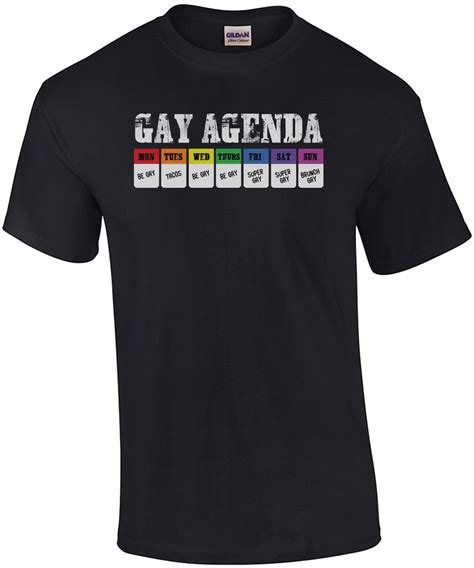 Gay Agenda Monday Be Gay Funny Gay Pride T Shirt