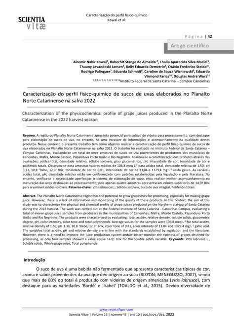 PDF Caracterização do perfil físico químico de sucos de uvas