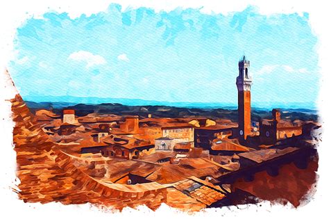 Siena Italy Exquisite Watercolor Graphic by Poster BoutiqueCreative