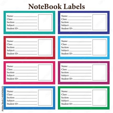 vector illustration of Notebook Labels design template Stock Vector ...