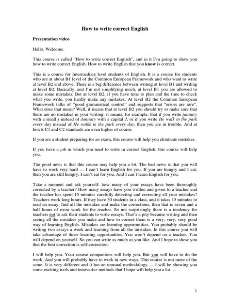 write correct english  english language verb